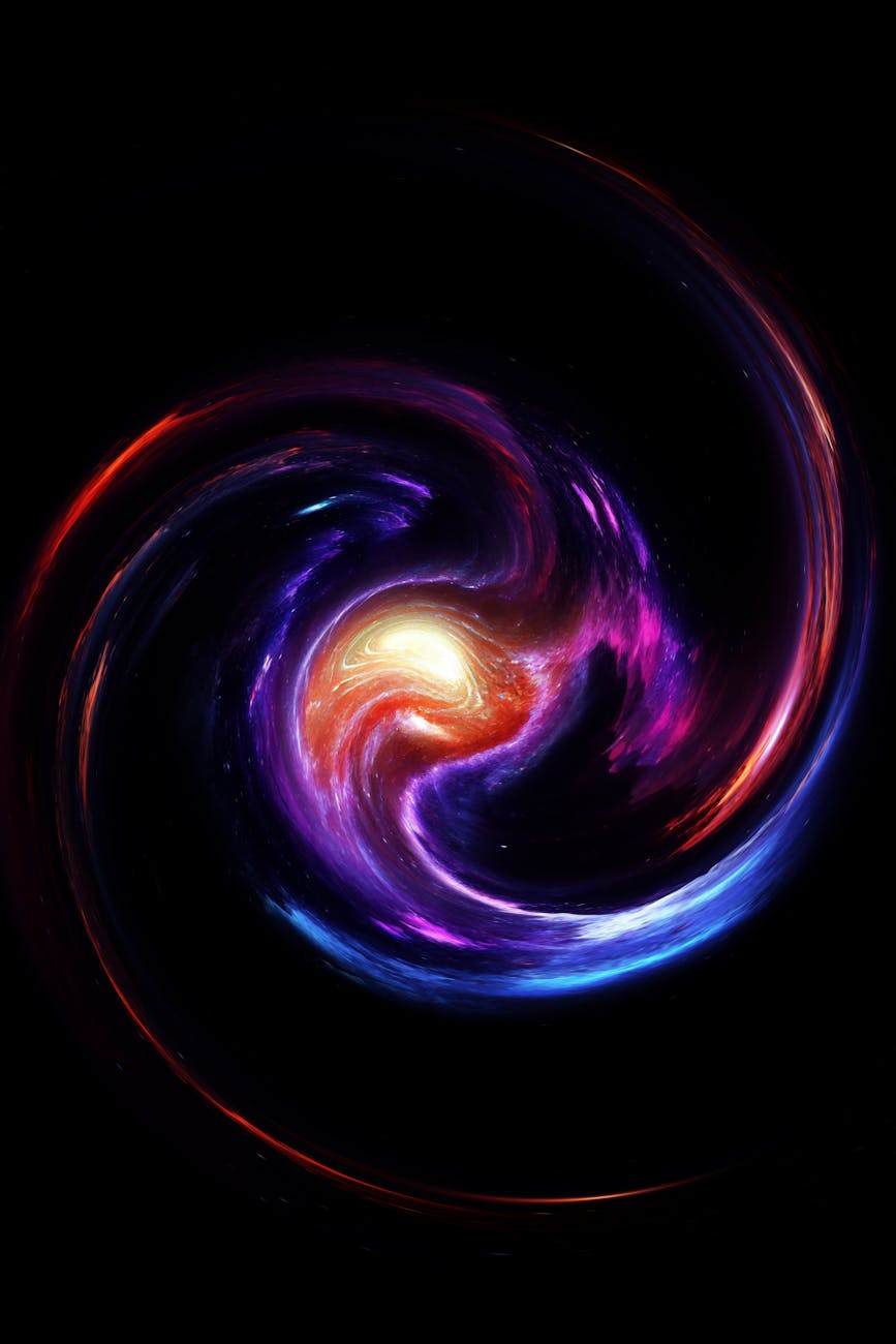 vibrant cosmic swirl in deep space